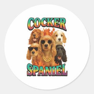 Sticker Rond Cocker Spaniel Copy