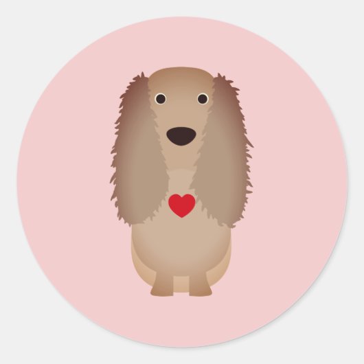 Sticker Rond Cocker Spaniel Dog Valentine, Saint Valentin (Devant)