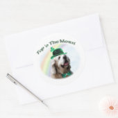 Sticker Rond Cocker Spaniel Top of the Morn'; St. Patrick's day (Enveloppe)
