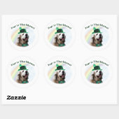 Sticker Rond Cocker Spaniel Top of the Morn'; St. Patrick's day (Feuille)