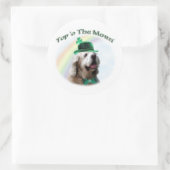 Sticker Rond Cocker Spaniel Top of the Morn'; St. Patrick's day (Sac)