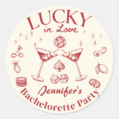 Sticker Rond Cocktail Bachelorette Fait pour l'Amour Enterremen (Devant)
