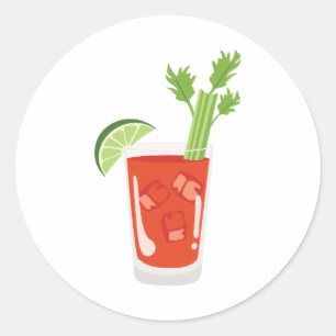 Sticker Rond Cocktail Bloody Mary