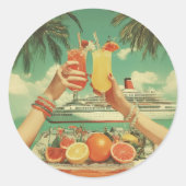 Sticker Rond Cocktail de croisières tropicales (Devant)