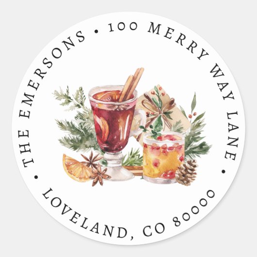 Sticker Rond Cocktail de fête (Devant)