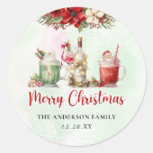 Sticker Rond Cocktail de Noël (Devant)