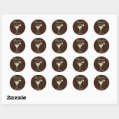 Sticker Rond Cocktail de vacances (Feuille)