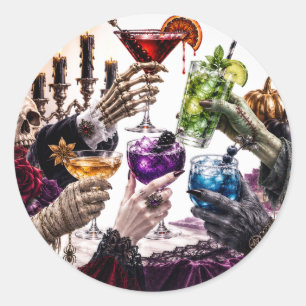 Sticker Rond Cocktail d'Halloween Midnight Monsters
