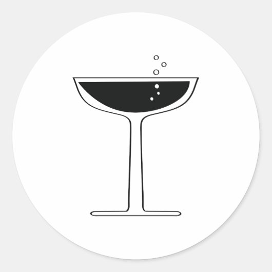 Sticker Rond Cocktail en verre Coupe Bubbly (Devant)