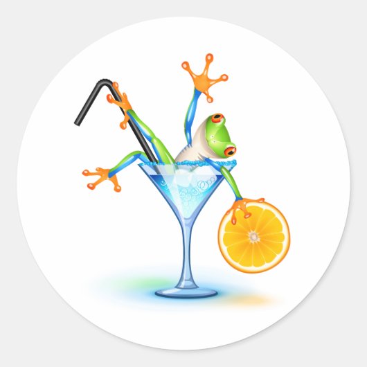 Sticker Rond Cocktail Frog (Devant)