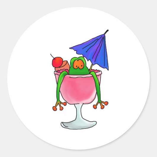 Sticker Rond Cocktail Frog (Devant)