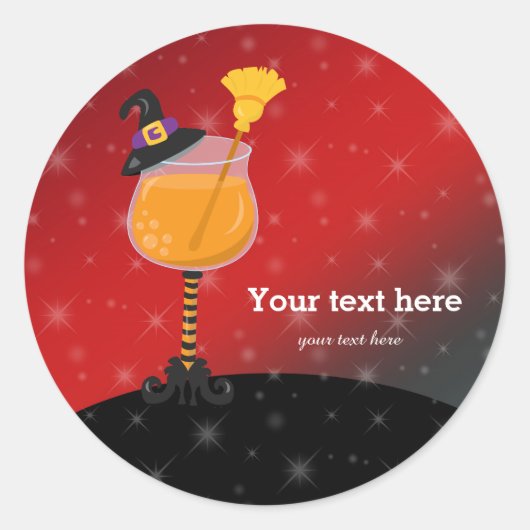 Sticker Rond Cocktail Halloween (Devant)