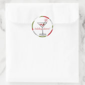 Sticker Rond Cocktail Martini Fête de Noël (Sac)