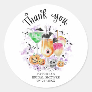 Sticker Rond Cocktails mignons Fête des mariées Halloween