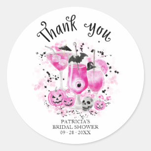 Sticker Rond Cocktails Mignons Halloween Enterrement Classique 