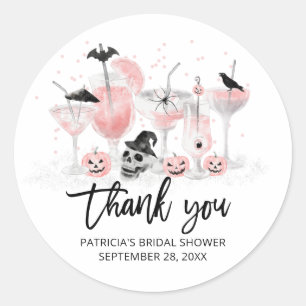 Sticker Rond Cocktails Rose Halloween Enterrement de Mariage