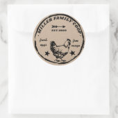 Sticker Rond coco de famille poule oeufs frais (Sac)