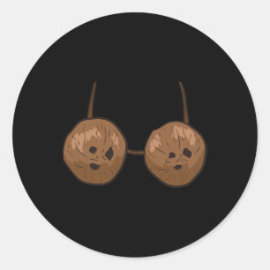 Sticker Rond Coco Summer Coconut Bra Amusant Coco