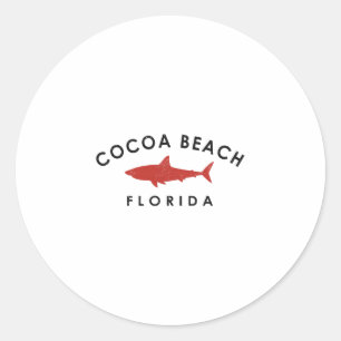 Sticker Rond Cocoa Beach Floride Requin Vacances Souvenir Vinta