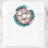 Sticker Rond Cocoa marshmallows chocolat chaud bonbons hiver (Sac)