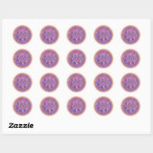 Sticker Rond Cocon de couleur des araignées (Feuille)