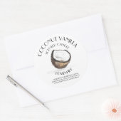 Sticker Rond Coconut Vanilla Ingrédients maison Typographie (Enveloppe)