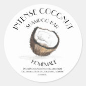 Sticker Rond Coconut Vanille Ingrédients faits maison Typograph (Devant)
