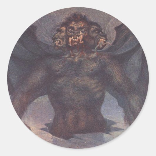 Sticker Rond Cocytus - 9e cercle de Dante' Inferno (Devant)