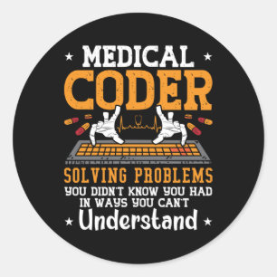 Sticker Rond Codage de l'assistant Problèmes de résolution de c
