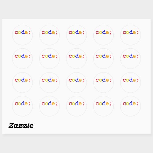 STICKER ROND CODE (Feuille)