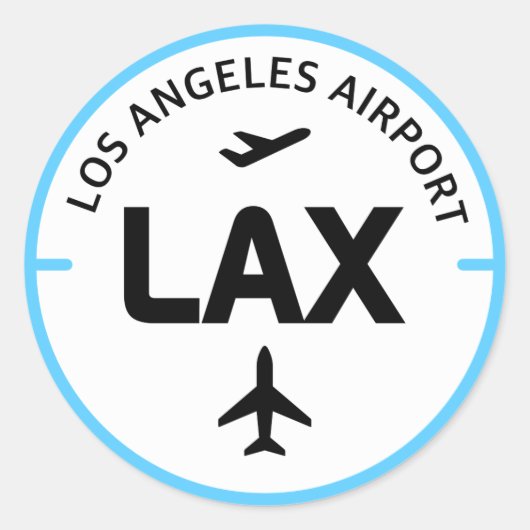 Sticker Rond Code aéroport LAX Los Angeles (Devant)