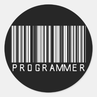 Sticker Rond Code barre du programmeur
