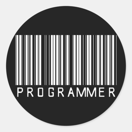 Sticker Rond Code barre du programmeur (Devant)