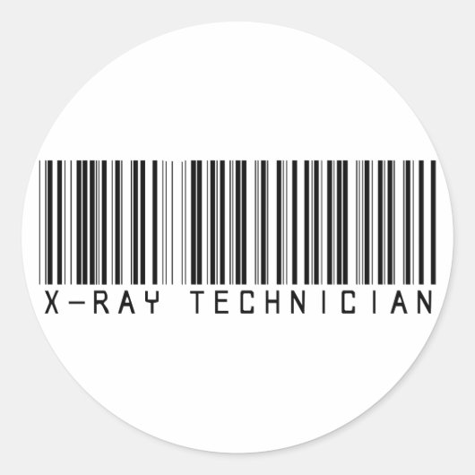 Sticker Rond Code barre du technicien de rayons X (Devant)
