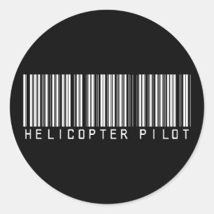 Sticker Rond Code barre pilote hélicoptère