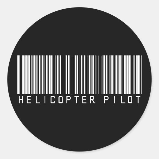 Sticker Rond Code barre pilote hélicoptère (Devant)