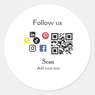Sticker Rond Code-barres du site Web d'entreprise simple