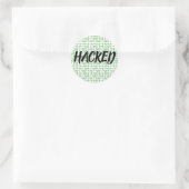Sticker Rond Code binaire HACKED (Sac)