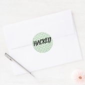 Sticker Rond Code binaire HACKED (Enveloppe)
