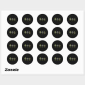 Sticker Rond Code de plante de conception de jardinage de progr (Feuille)