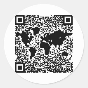 Sticker Rond Code de QR - le monde