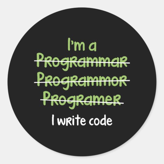 Sticker Rond Code d'écriture (Devant)
