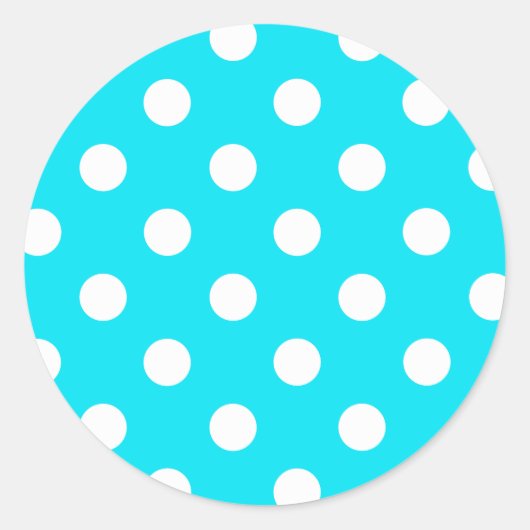 Sticker Rond Code hexadécimal cyan pois 00E3F4 (Devant)