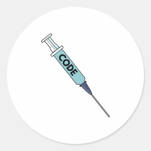 Sticker Rond Code injection conception drôle pour les développe (Devant)
