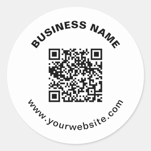 Sticker Rond Code QR avec nom d'entreprise Texte circulaire gra (Devant)