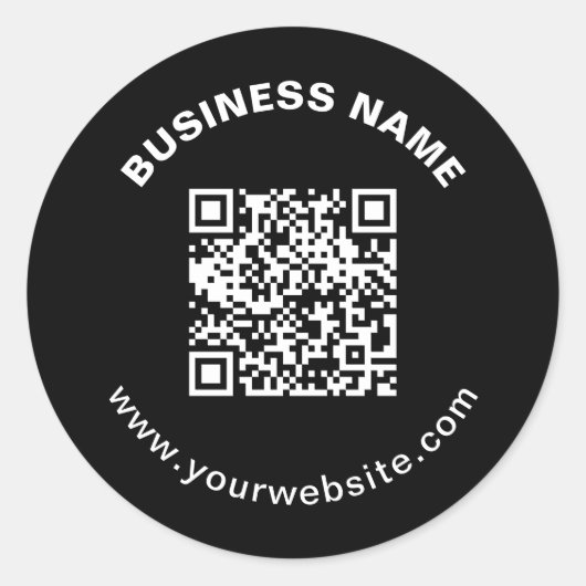 Sticker Rond Code QR avec nom d'entreprise Texte circulaire gra (Devant)