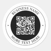 Sticker Rond Code QR avec nom d'entreprise Texte circulaire mod (Devant)