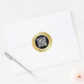 Sticker Rond Code QR Business Scannable Connect Black Gold (Enveloppe)