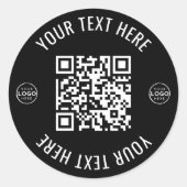 Sticker Rond Code QR d'analyse du logo de l'entreprise (Devant)