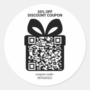 Sticker Rond Code QR de coupon de réduction Marketing publicita